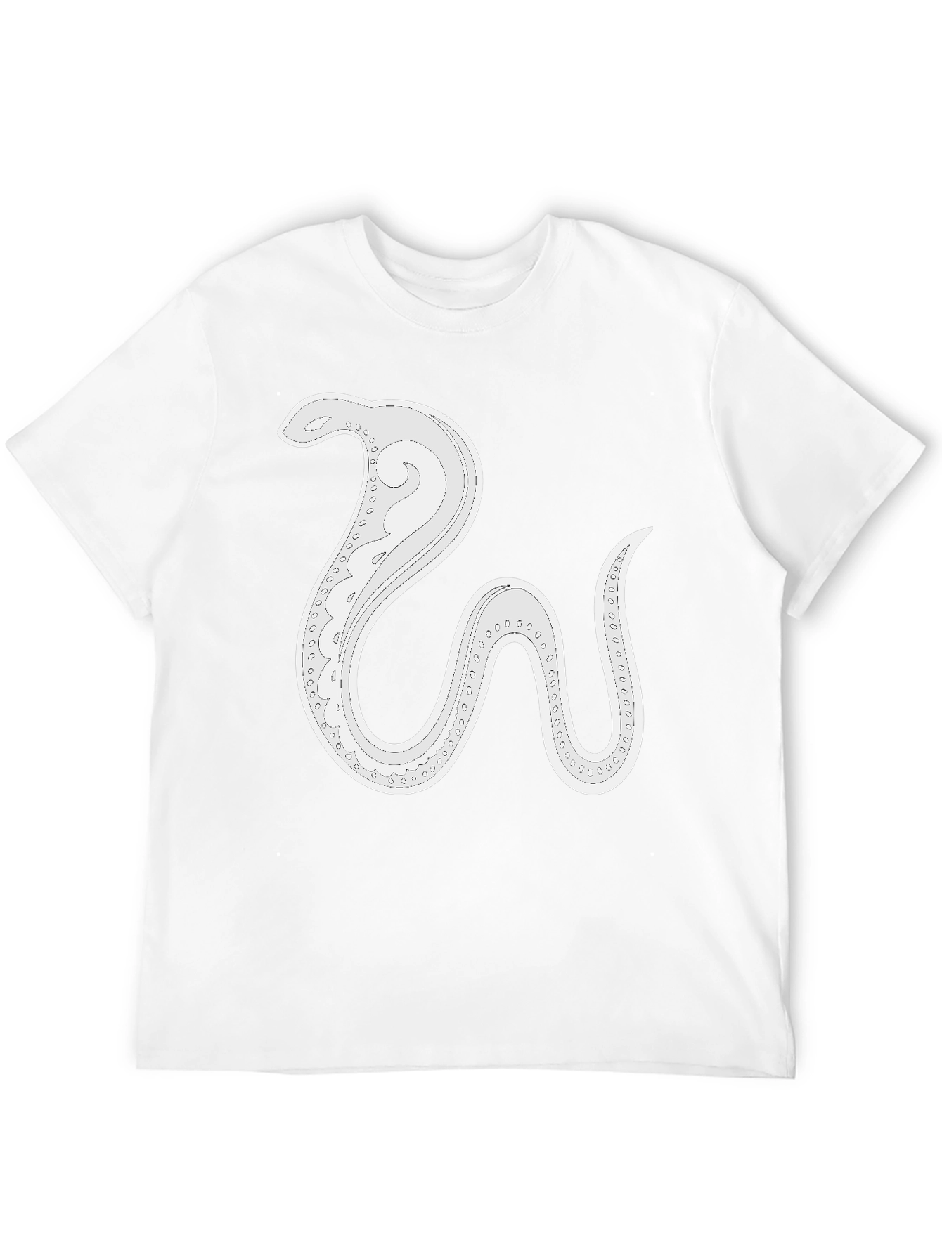 Stylized Snake Graphic Tee - Mens Black Cotton T-Shirt