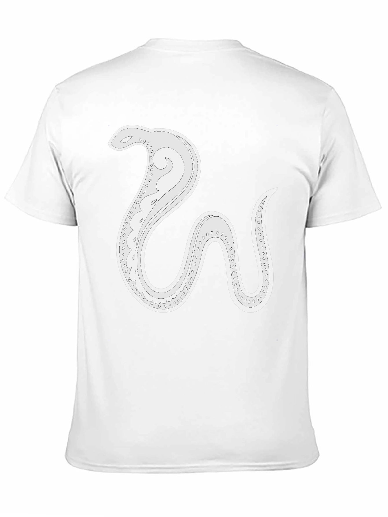 Stylized Snake Graphic Tee - Mens Black Cotton T-Shirt