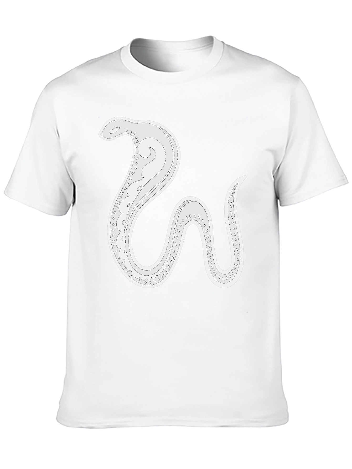 Stylized Snake Graphic Tee - Mens Black Cotton T-Shirt