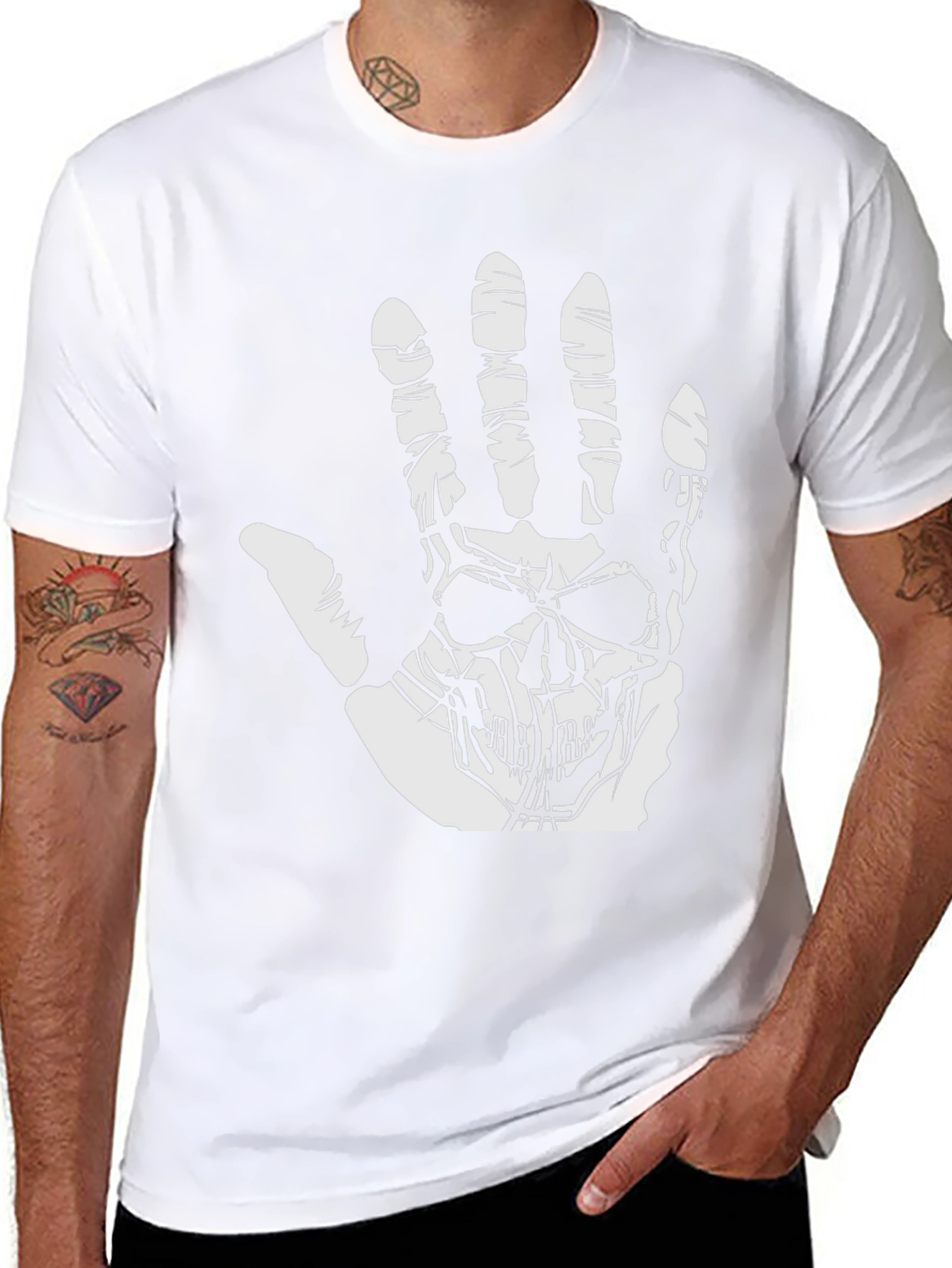 Skull Hand Graphic Tee - Mens Black T-Shirt