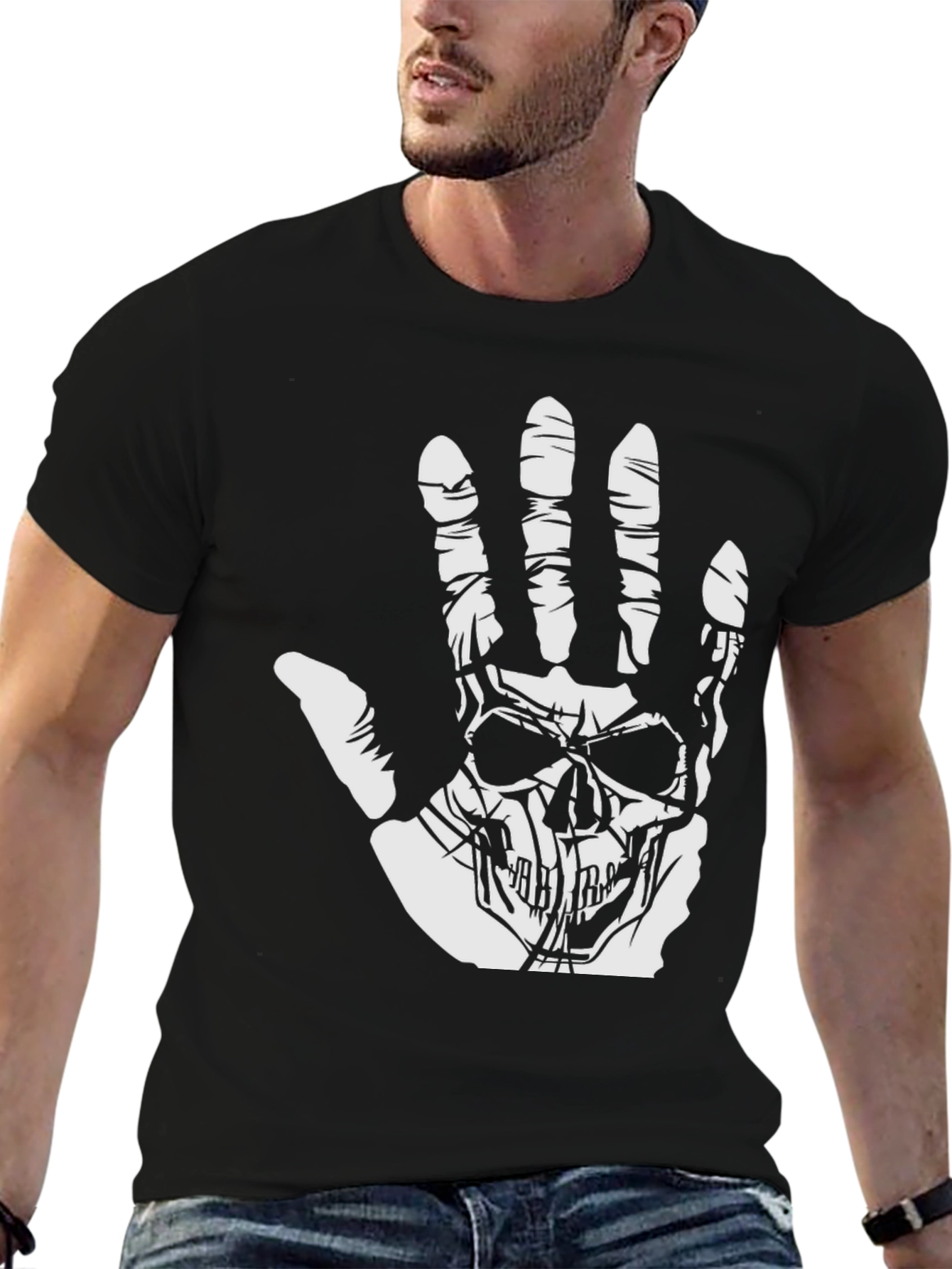 Skull Hand Graphic Tee - Mens Black T-Shirt