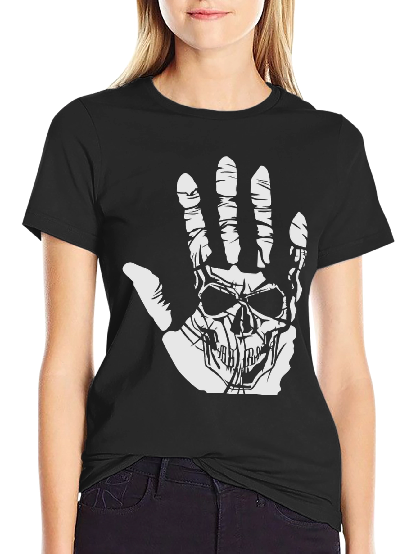 Skull Hand Graphic Tee - Mens Black T-Shirt