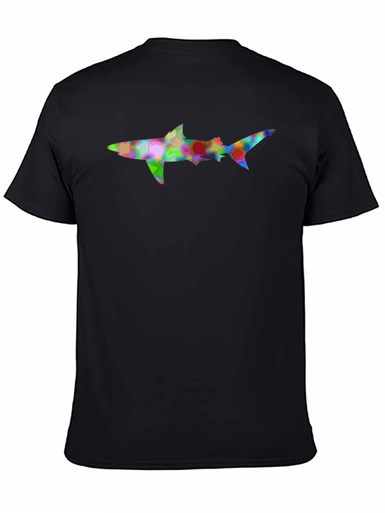 Abstract Shark Graphic Tee - Mens Black T-Shirt