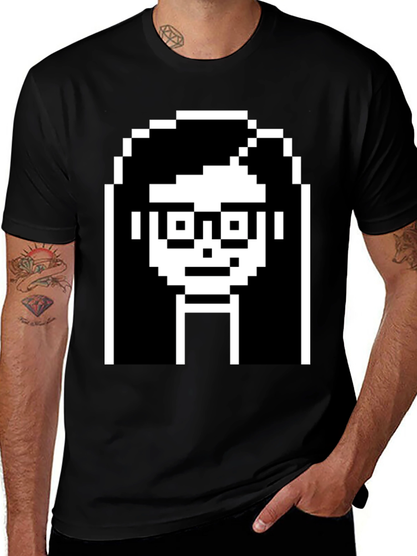 Pixelated Girl Tee - Geek Chic Black T-Shirt