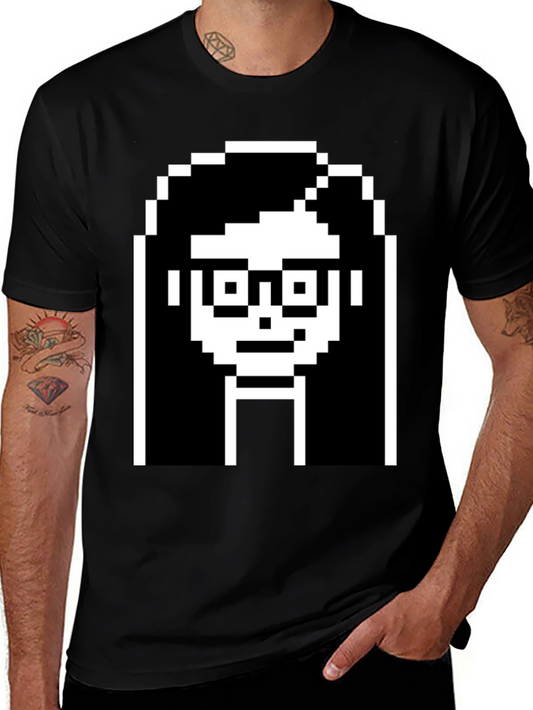 Pixelated Girl Tee - Geek Chic Black T-Shirt