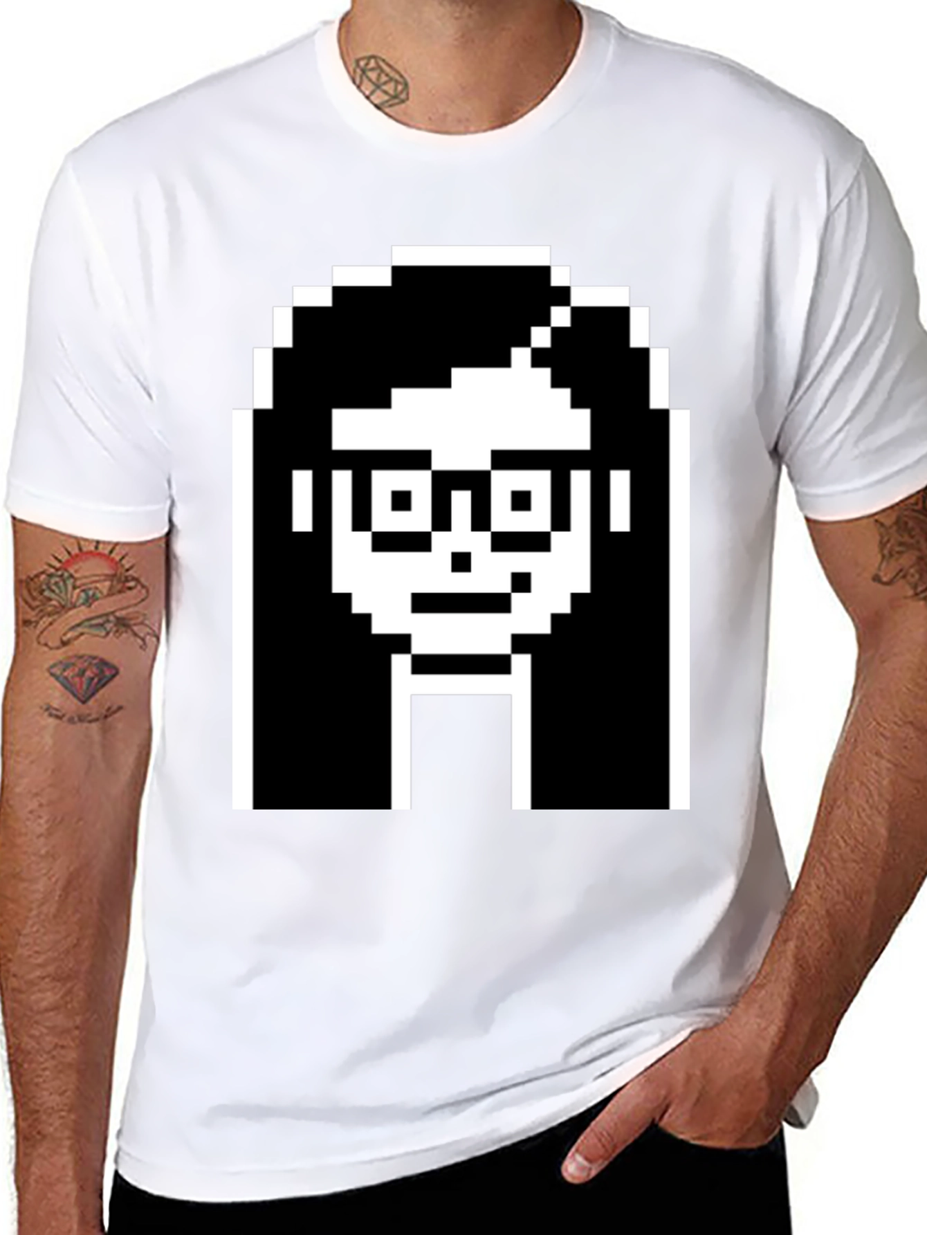 Pixelated Girl Tee - Geek Chic Black T-Shirt