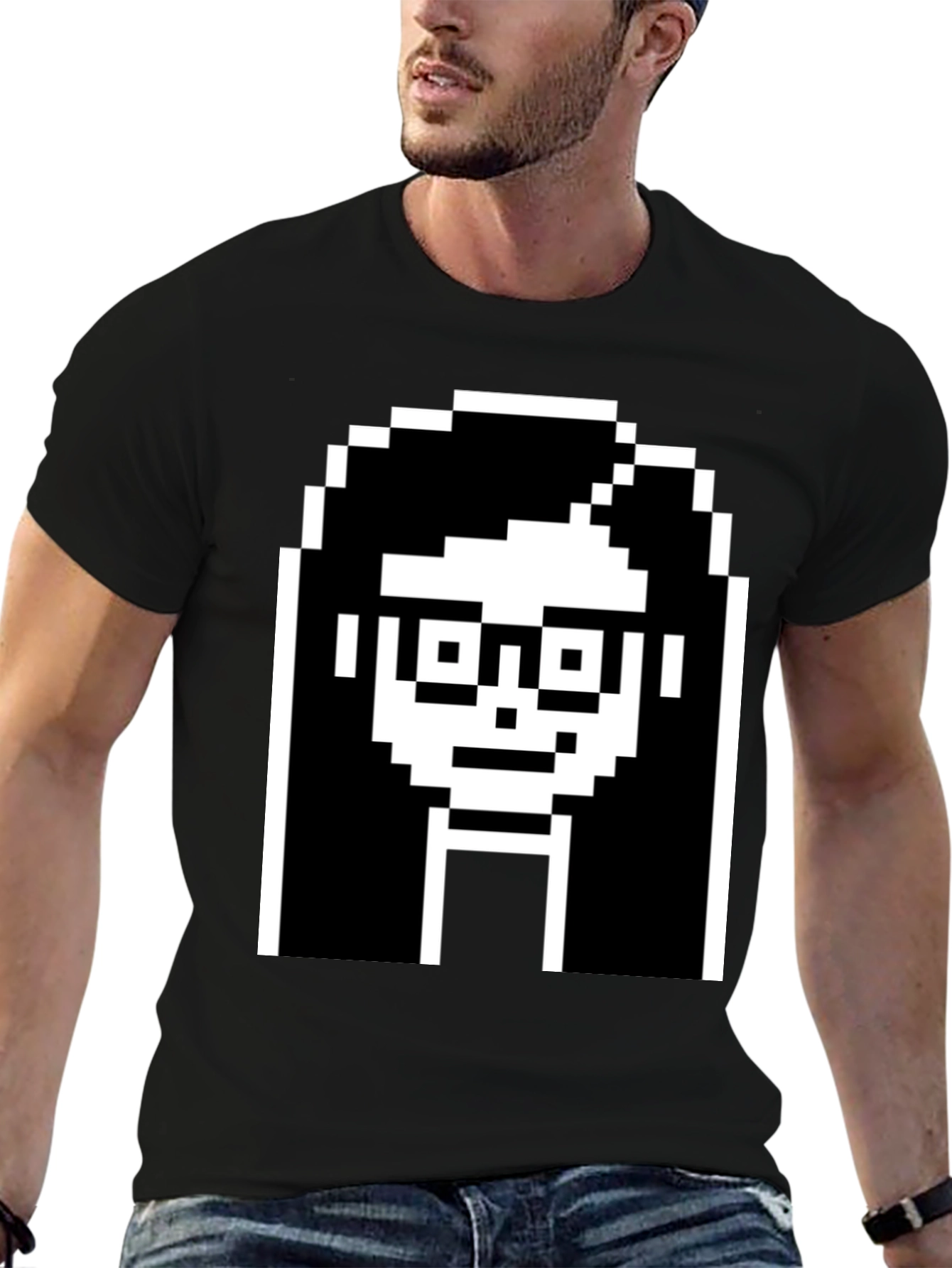 Pixelated Girl Tee - Geek Chic Black T-Shirt