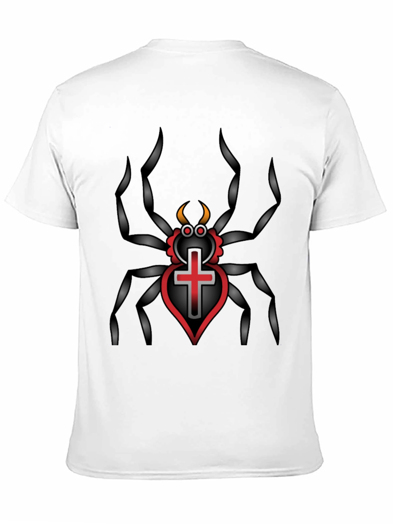 Gothic Spider Cross Heart T-Shirt