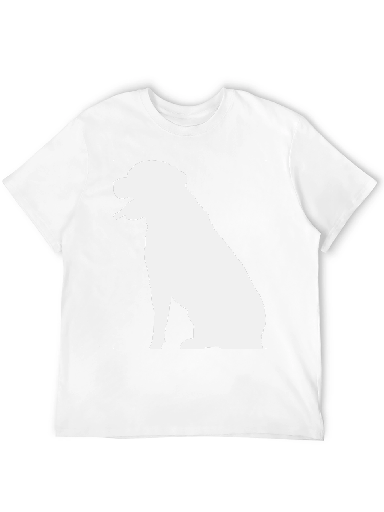 Dog Silhouette Graphic Tee - Black Cotton T-Shirt