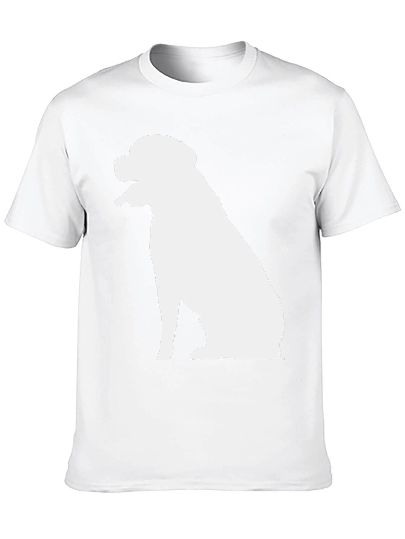 Dog Silhouette Graphic Tee - Black Cotton T-Shirt