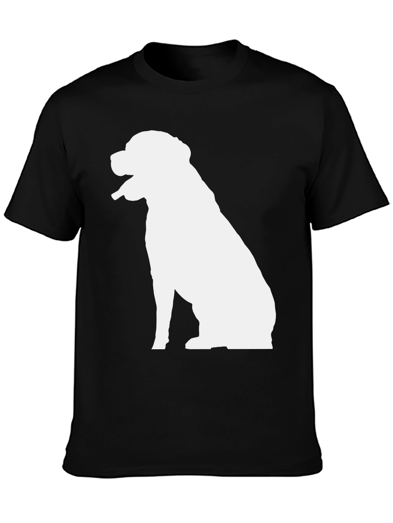 Dog Silhouette Graphic Tee - Black Cotton T-Shirt