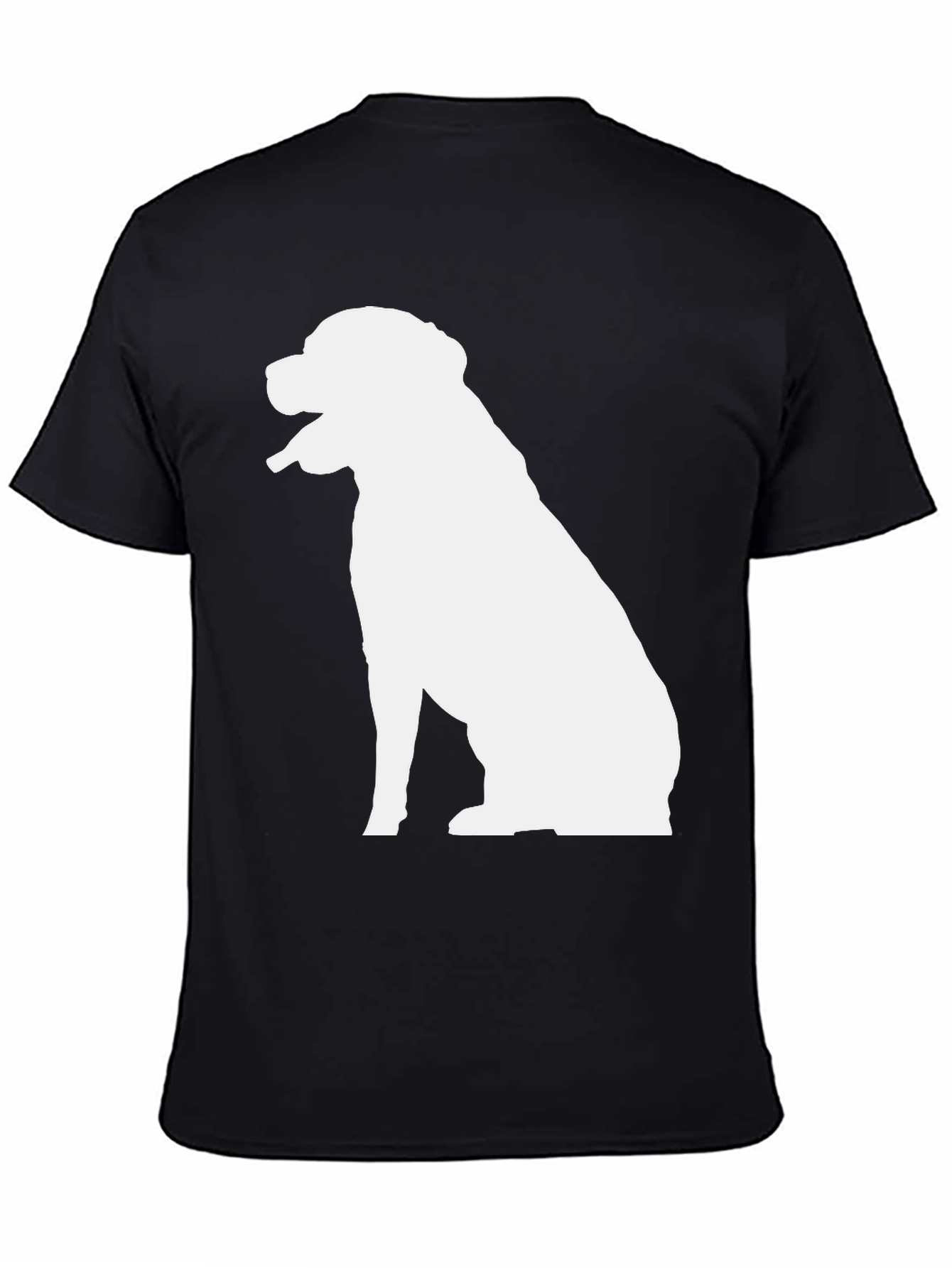 Dog Silhouette Graphic Tee - Black Cotton T-Shirt