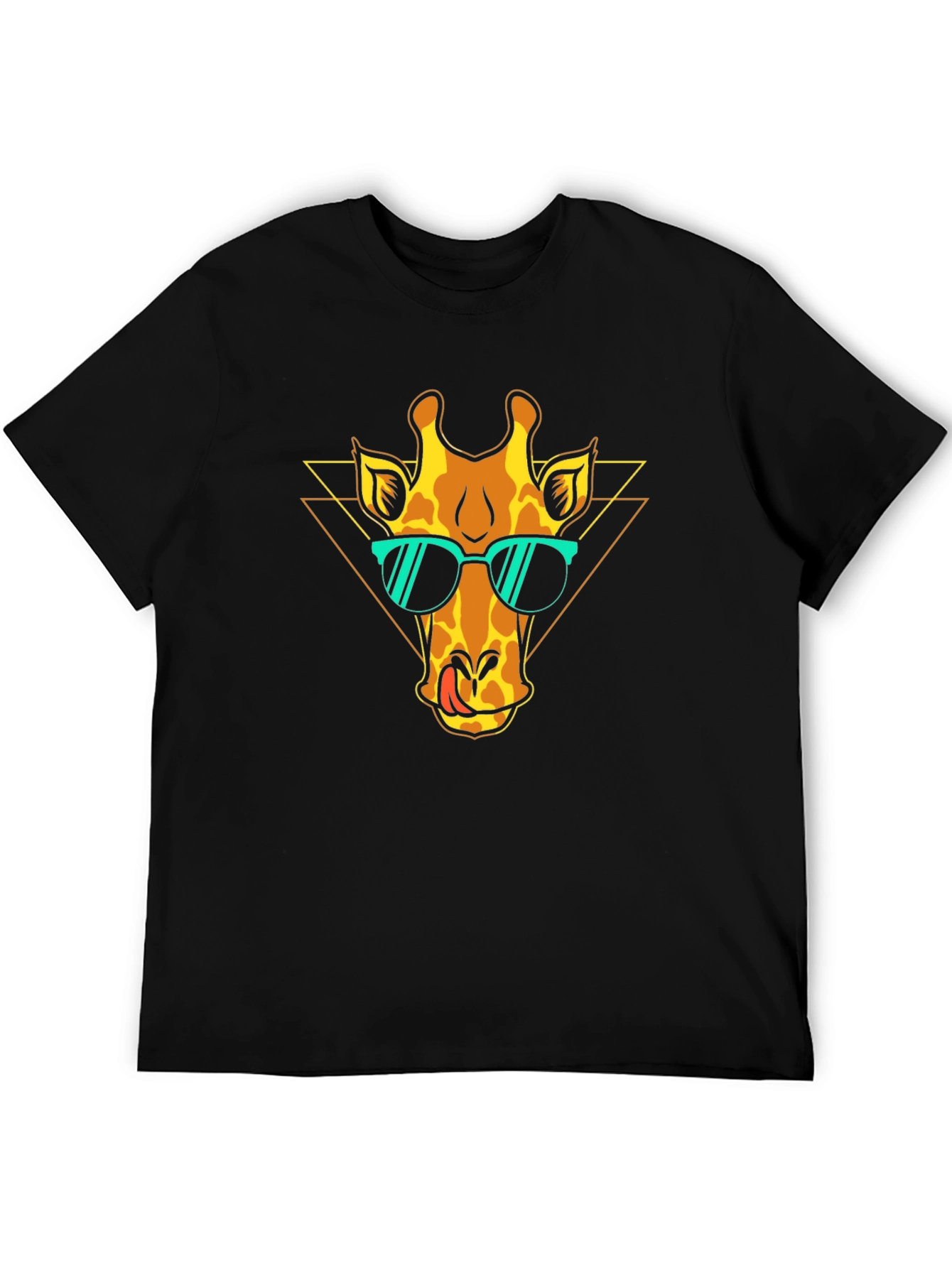 Cool Giraffe Graphic Tee - Black T-Shirt