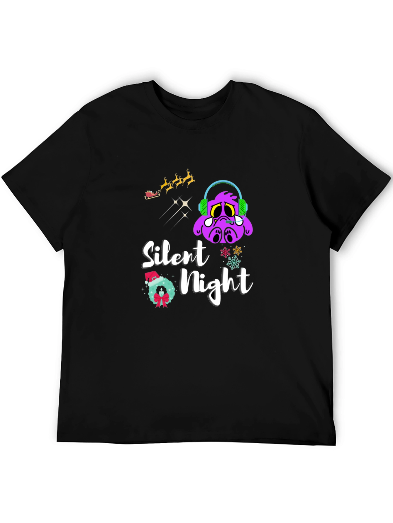 Silent Night Graphic T-Shirt - Christmas Holiday Tee