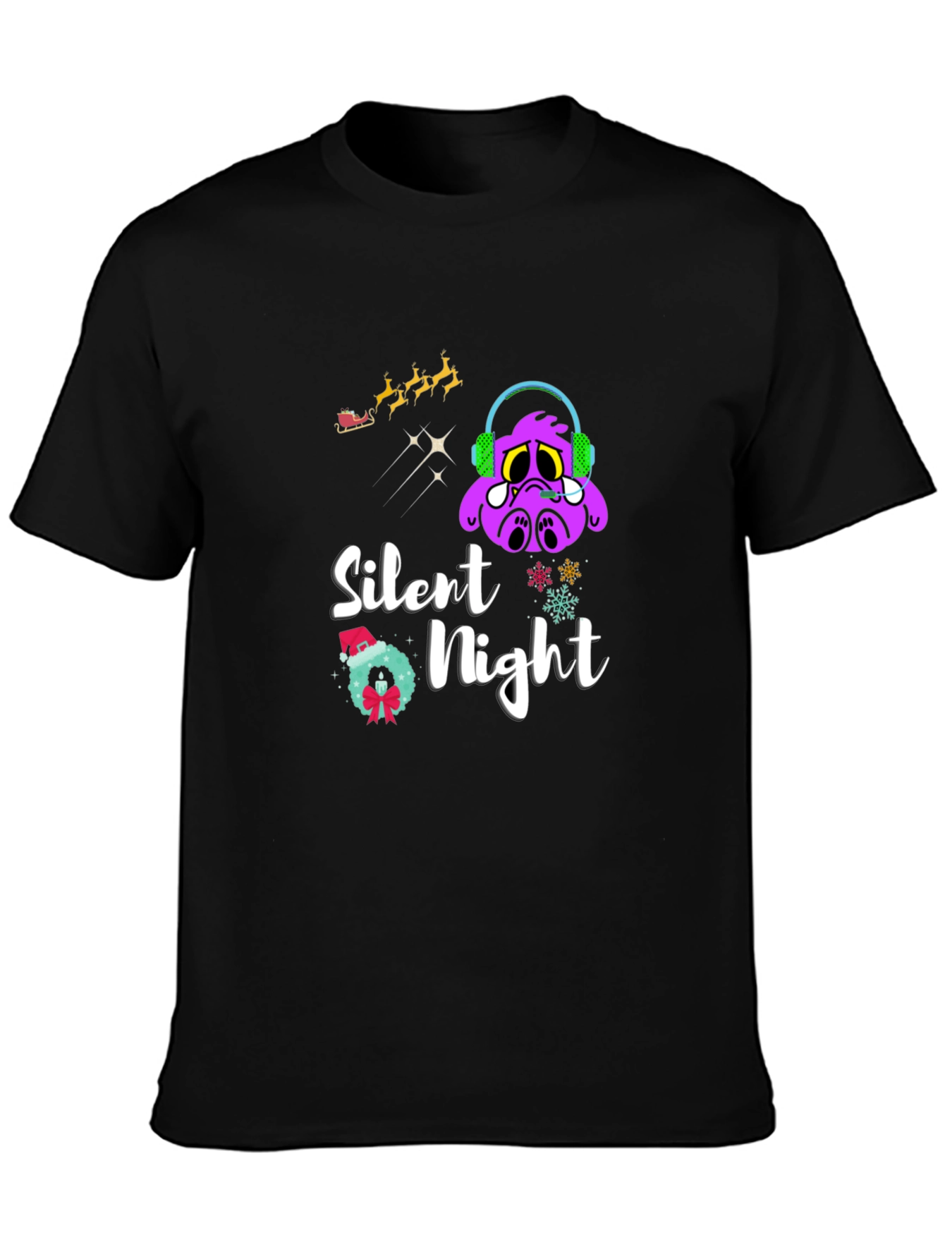 Silent Night Graphic T-Shirt - Christmas Holiday Tee