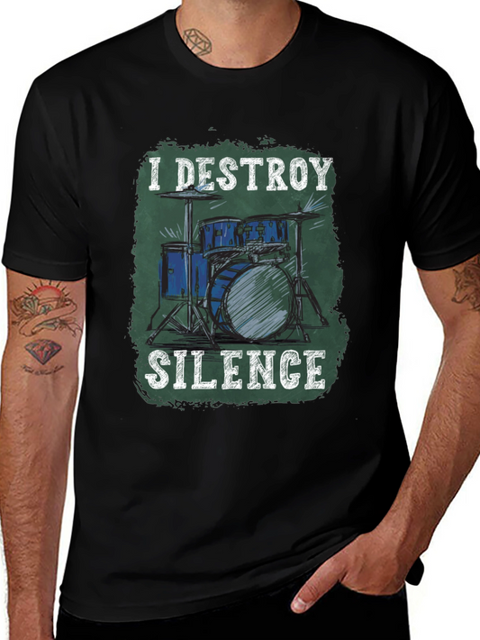 I Destroy Silence Drum Set Graphic Tee