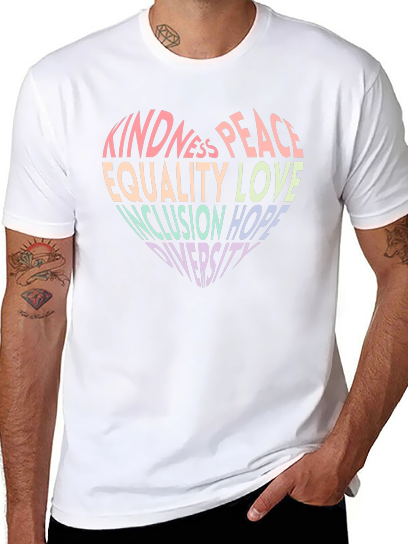 Kindness Peace Equality Love Inclusion Diversity T-Shirt