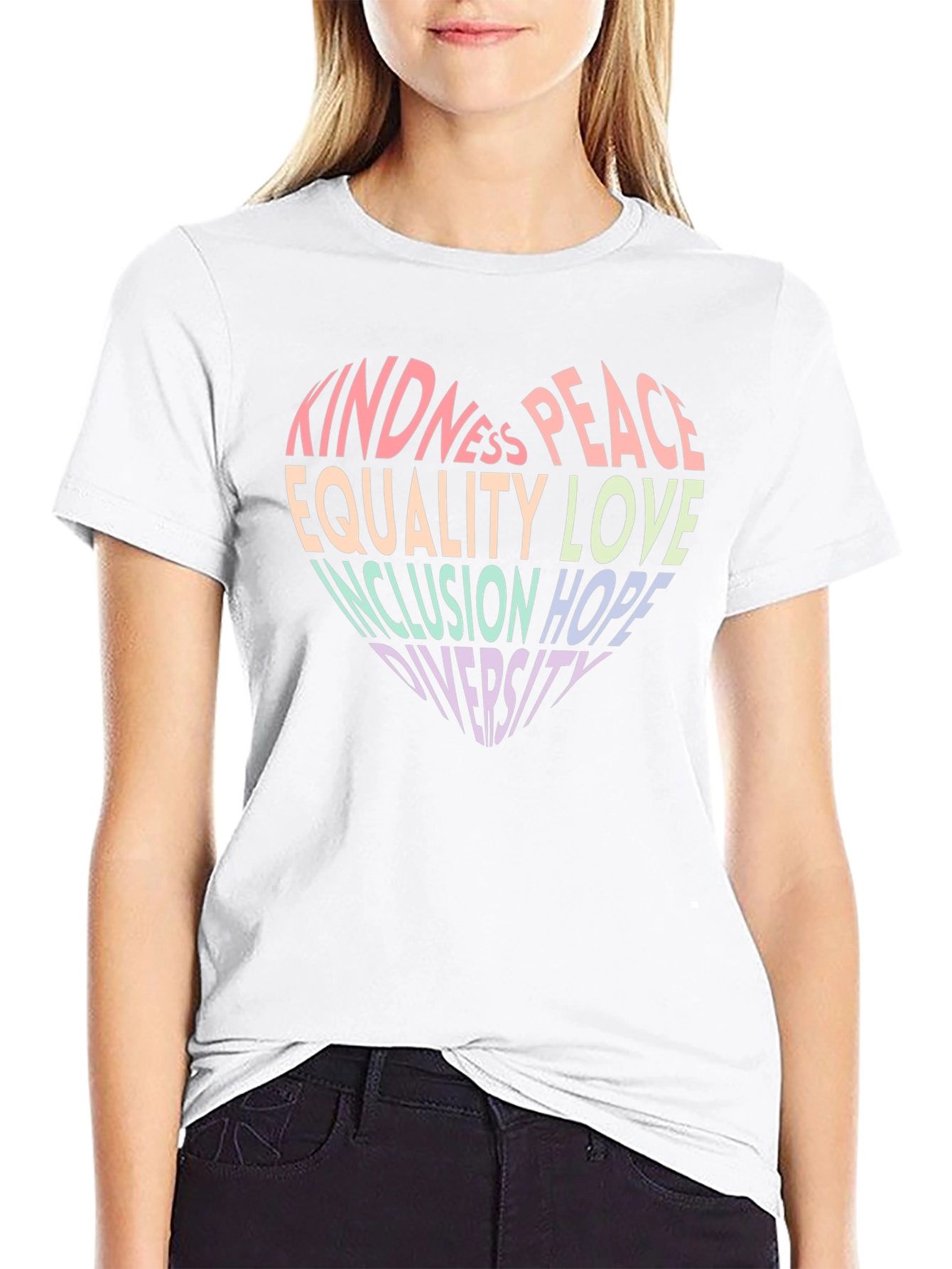 Kindness Peace Equality Love Inclusion Diversity T-Shirt