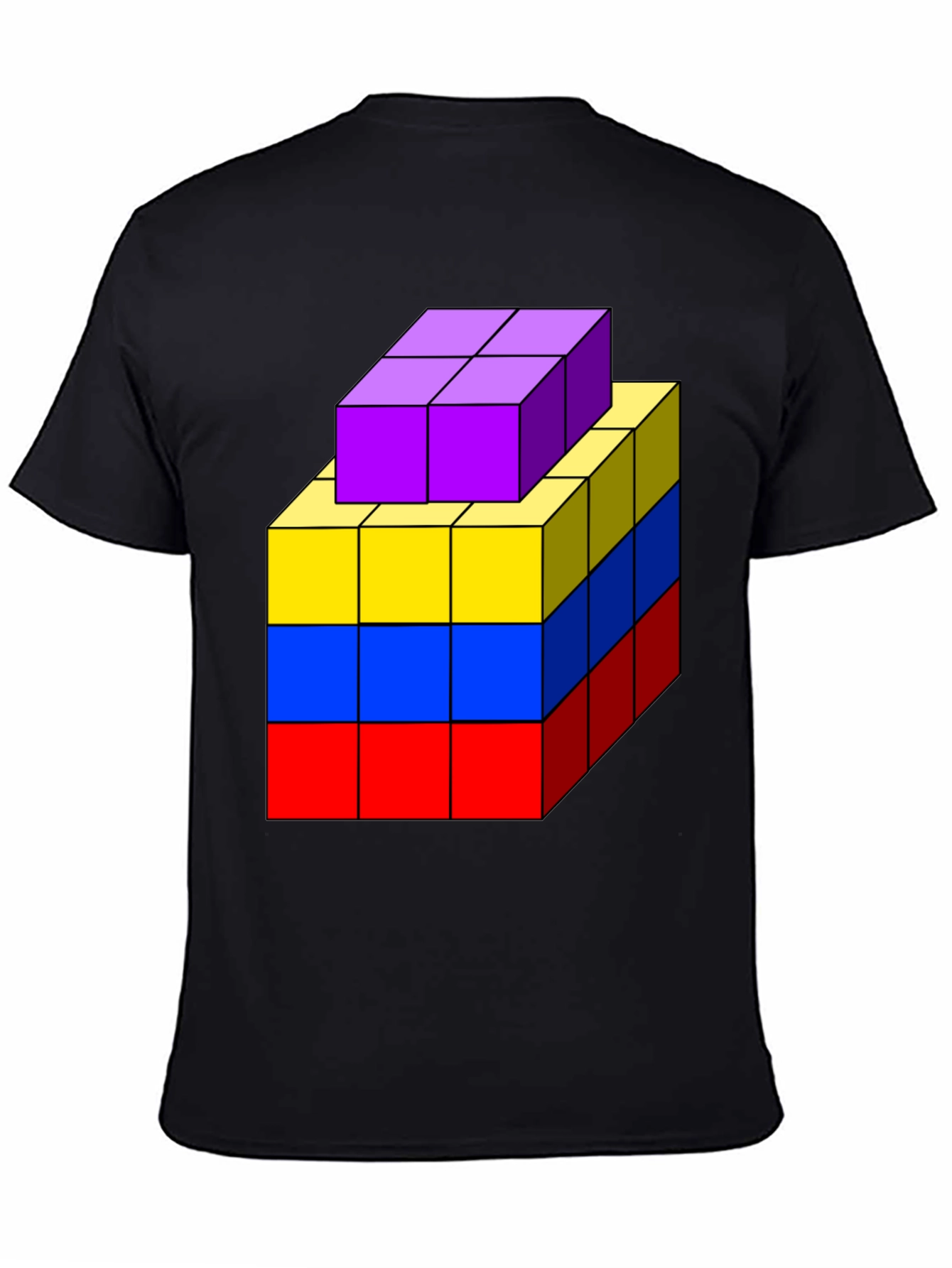 Geometric Block T-Shirt - Abstract Cube Design
