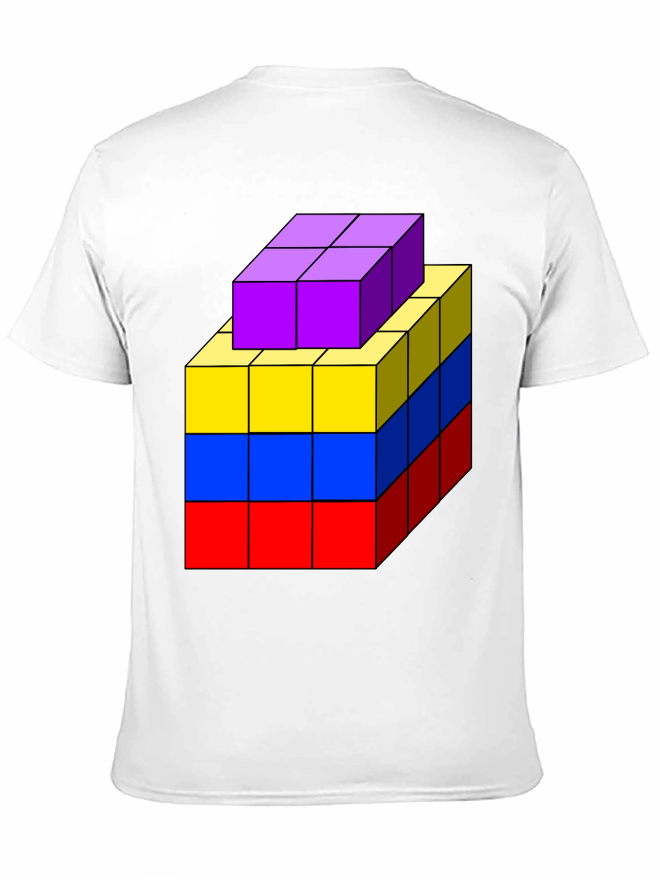 Geometric Block T-Shirt - Abstract Cube Design