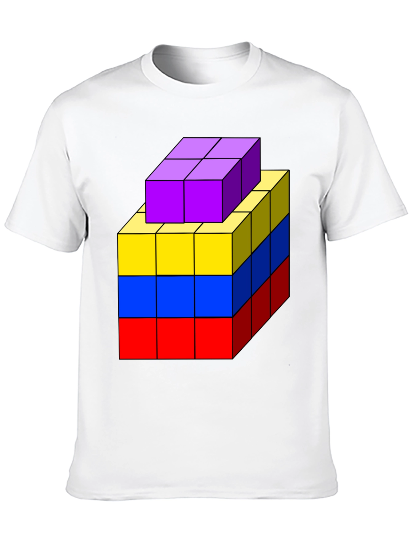 Geometric Block T-Shirt - Abstract Cube Design