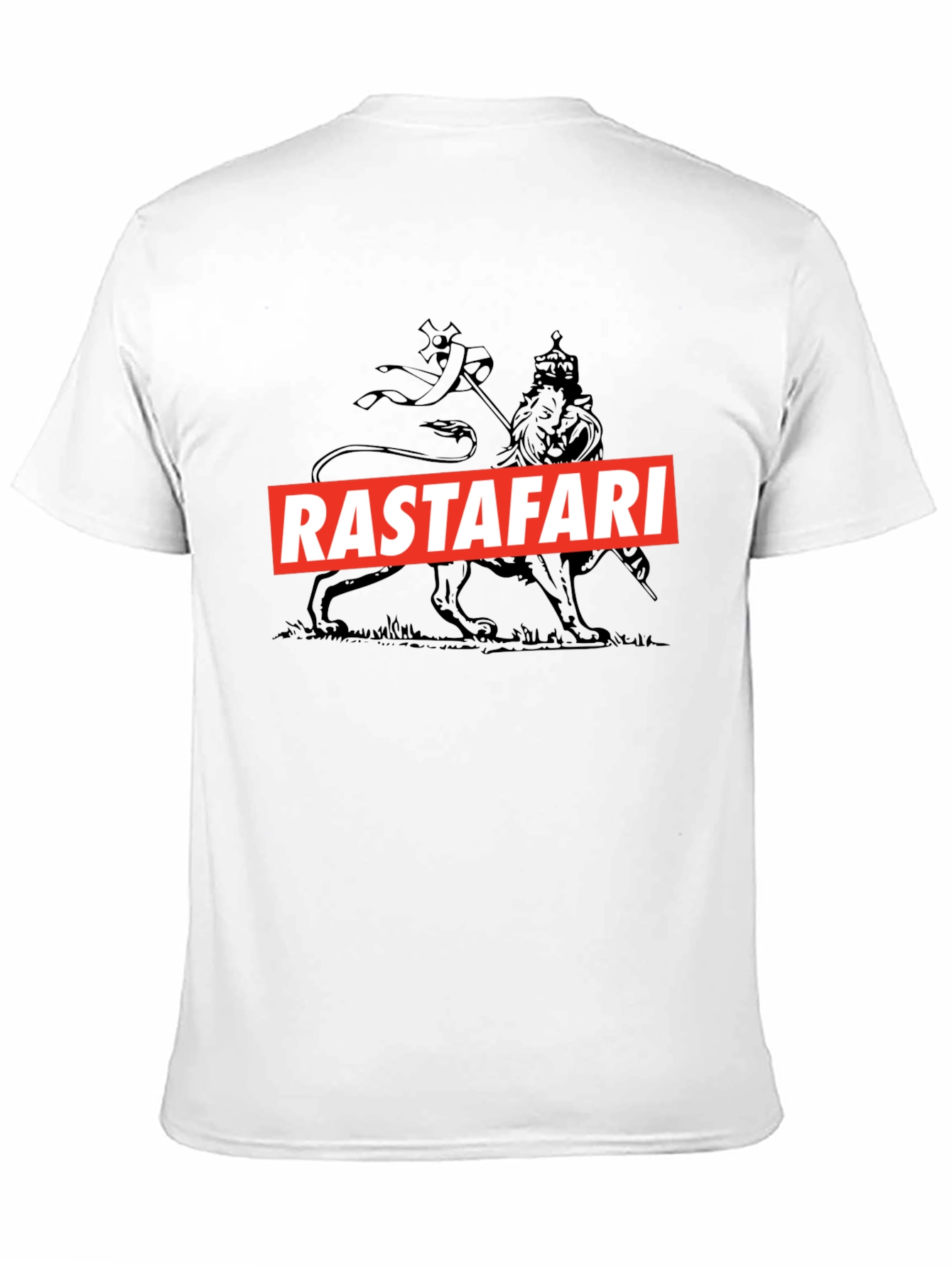 Rastafari Lion Graphic Tee - Black Cotton Blend