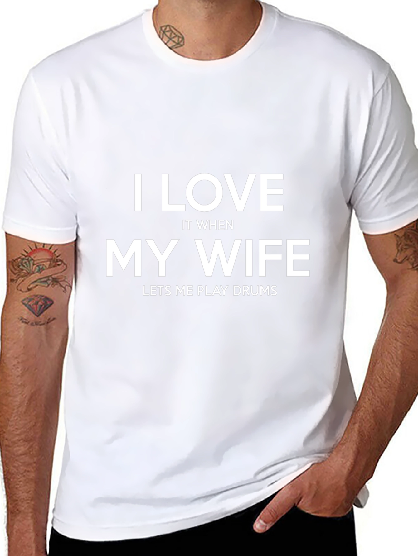 I Love My Wife Drums T-Shirt Funny Musician Tee