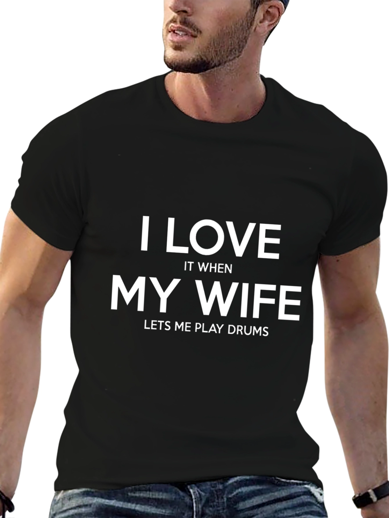 I Love My Wife Drums T-Shirt Funny Musician Tee