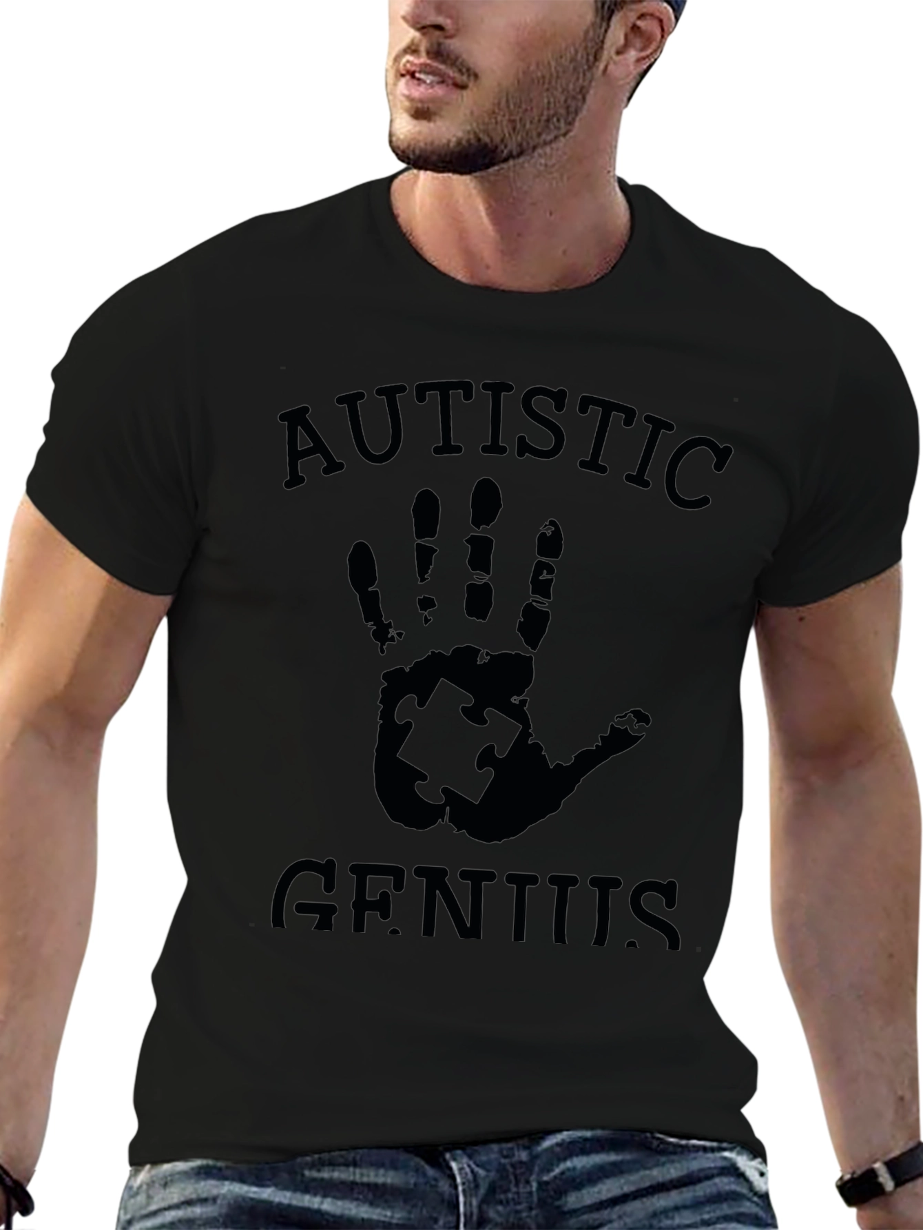 Autistic Genius Graphic Tee - Black