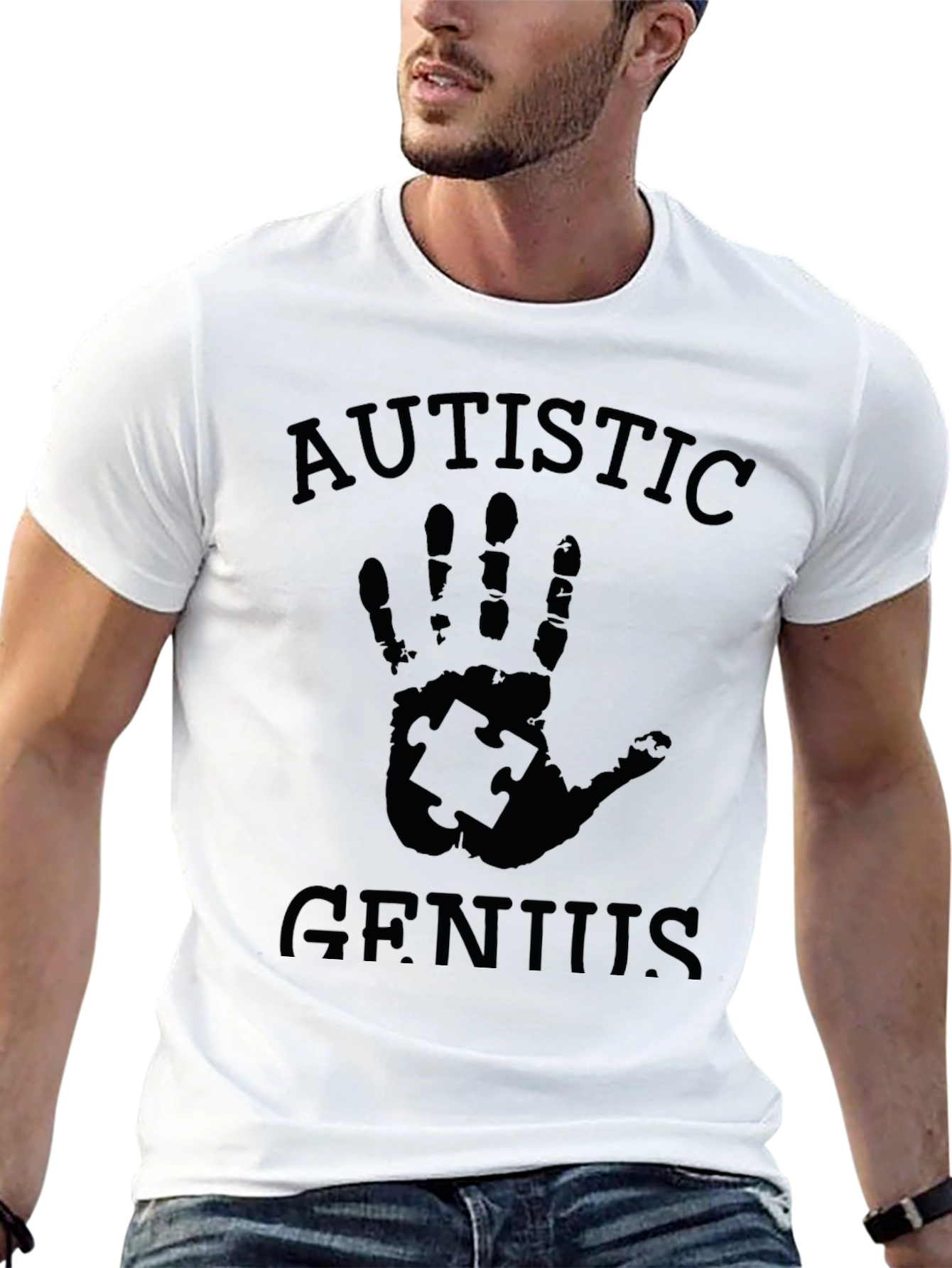 Autistic Genius Graphic Tee - Black