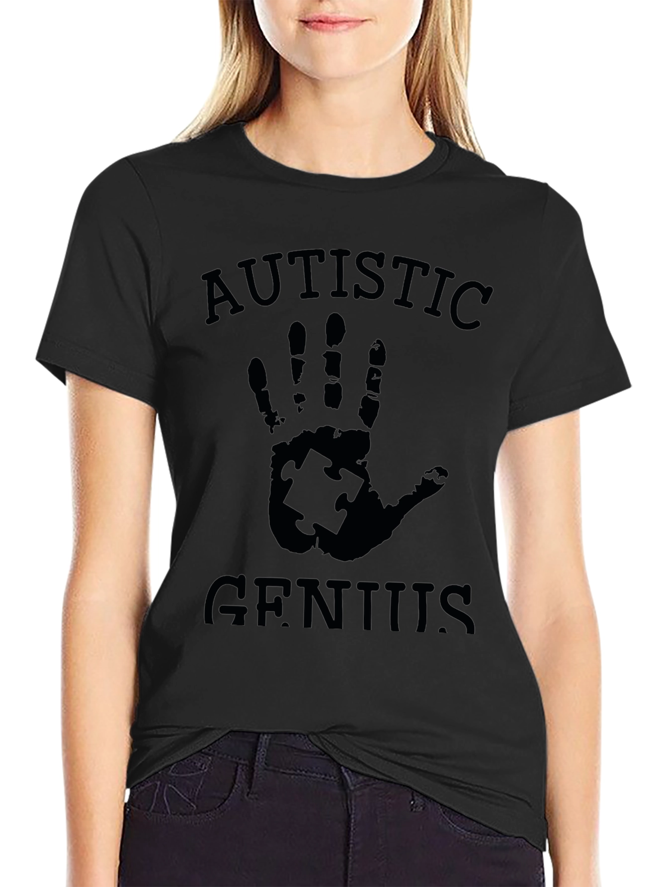 Autistic Genius Graphic Tee - Black