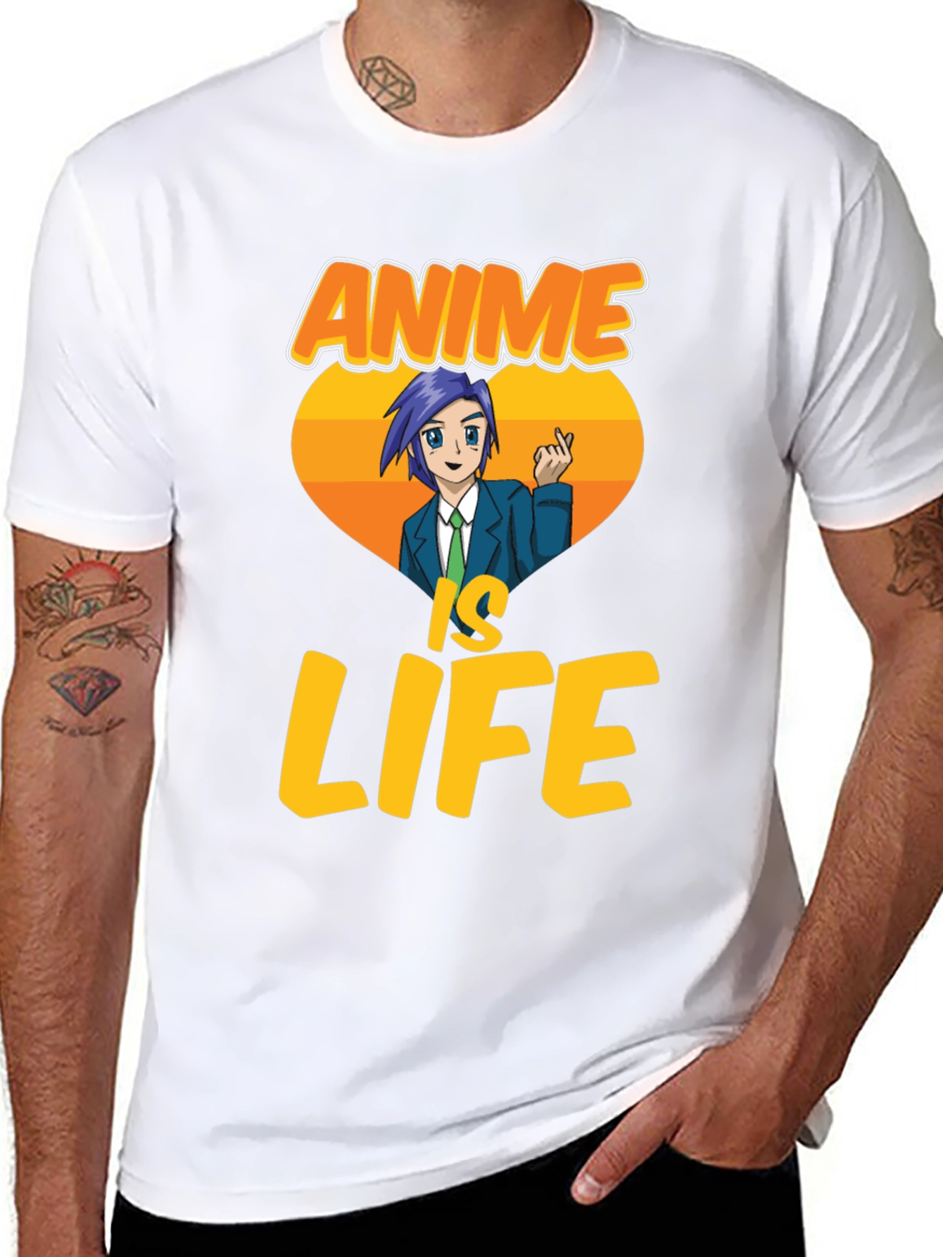 Anime Is Life Graphic T-Shirt - Black
