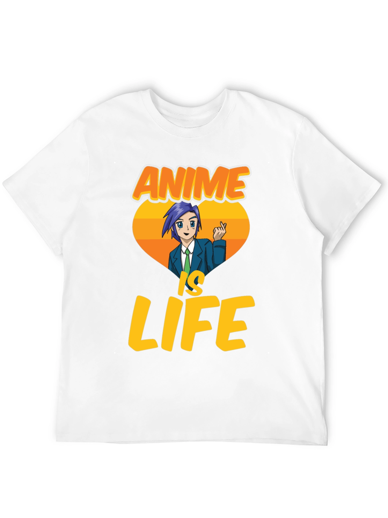 Anime Is Life Graphic T-Shirt - Black