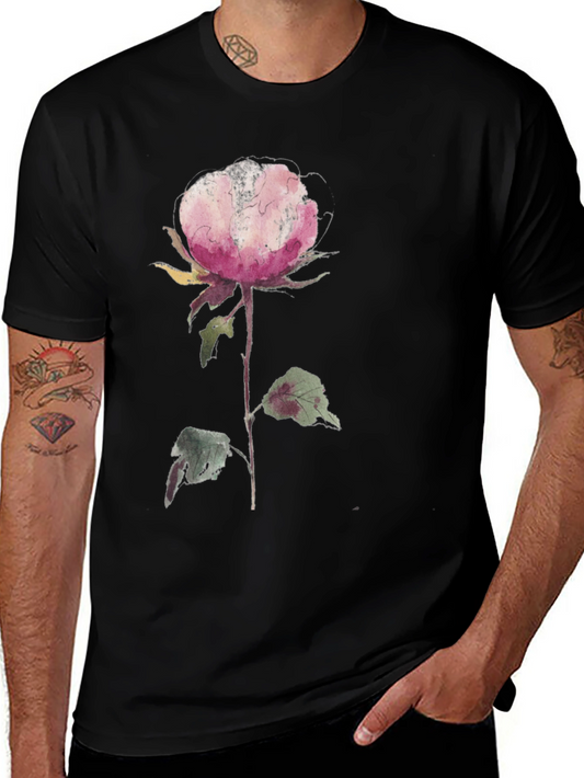 Floral Print Black T-Shirt
