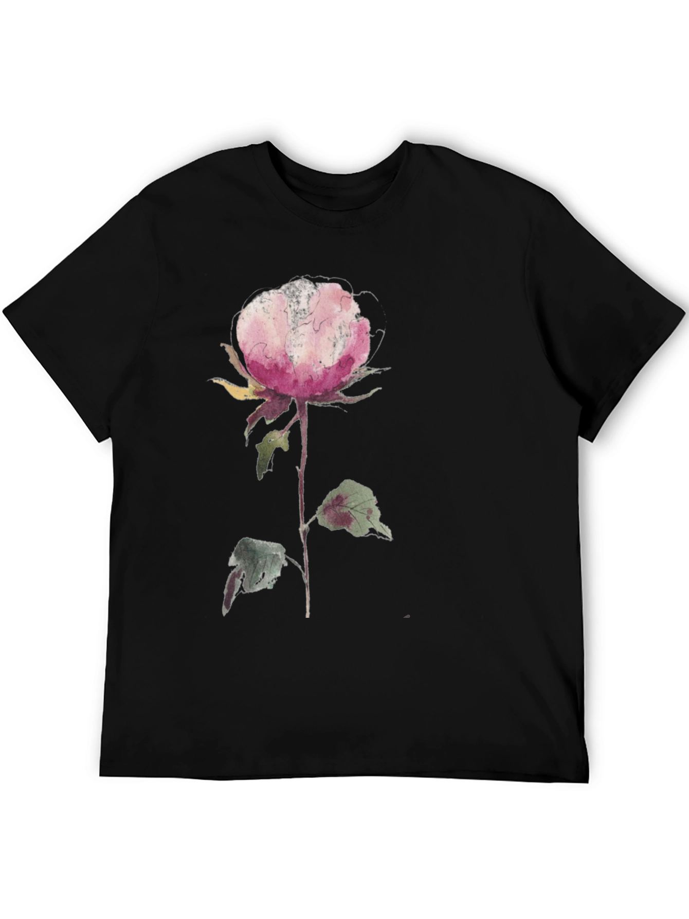 Floral Print Black T-Shirt