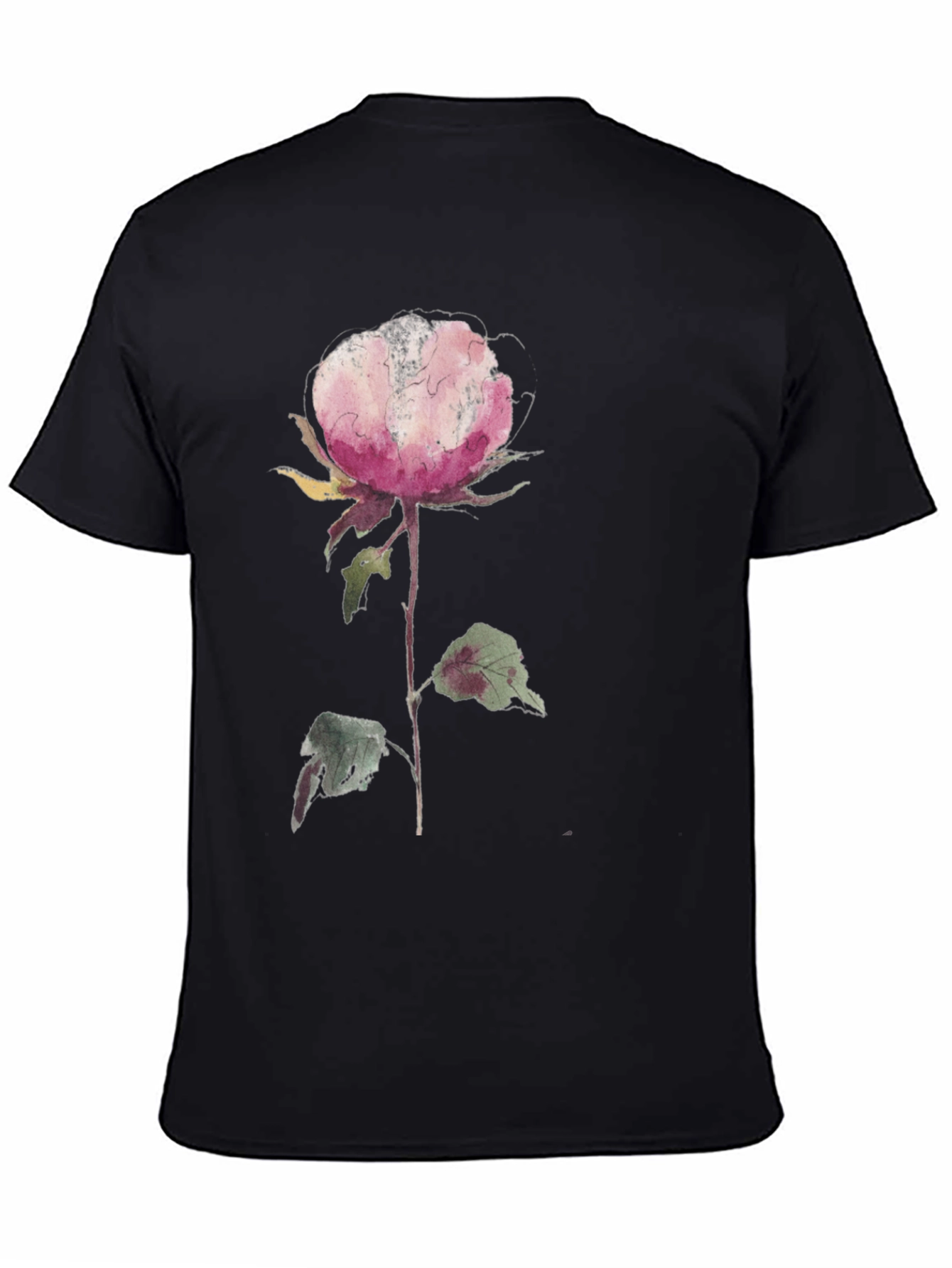 Floral Print Black T-Shirt
