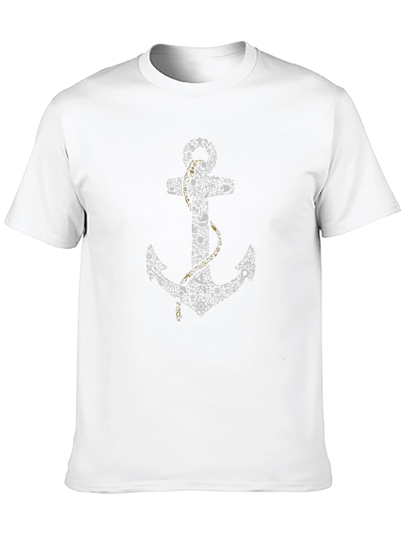 Nautical Anchor Graphic T-Shirt - Black