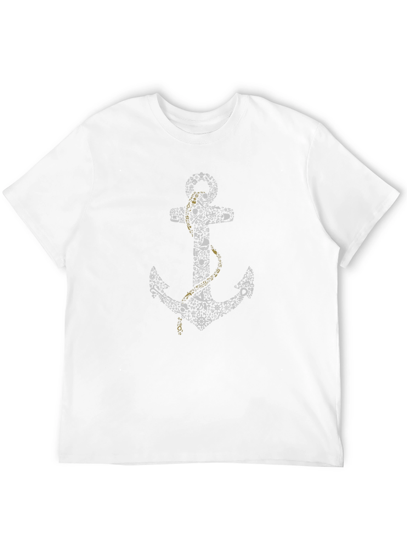 Nautical Anchor Graphic T-Shirt - Black