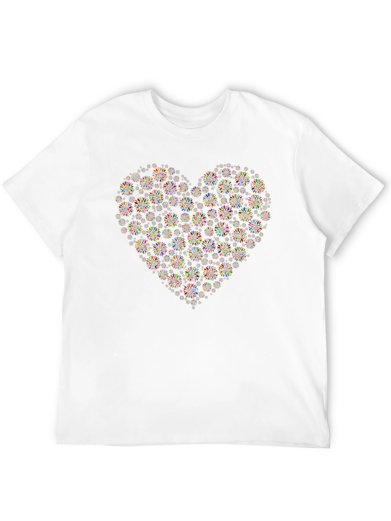 Floral Heart Graphic Tee - Black Cotton Blend