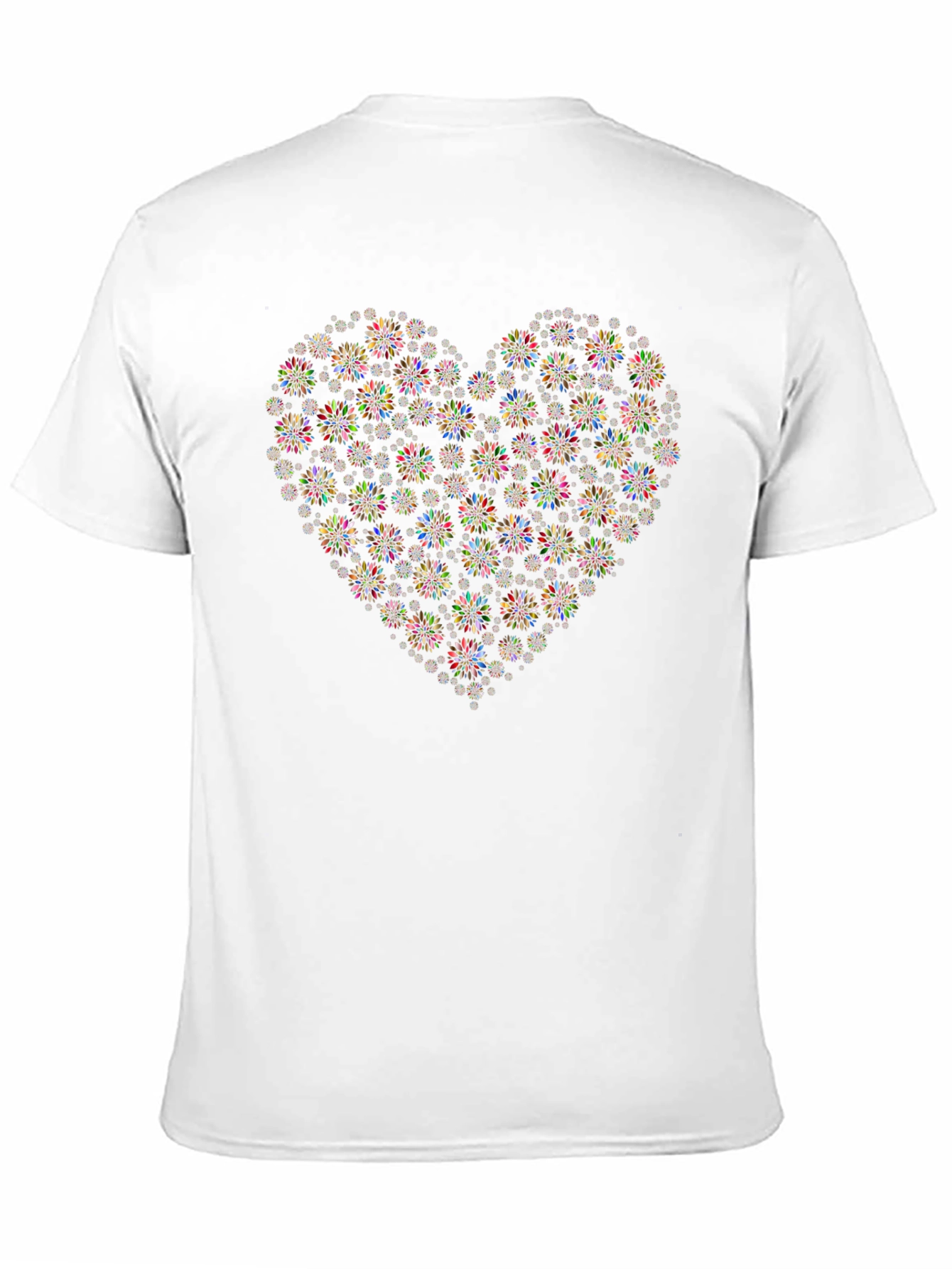 Floral Heart Graphic Tee - Black Cotton Blend