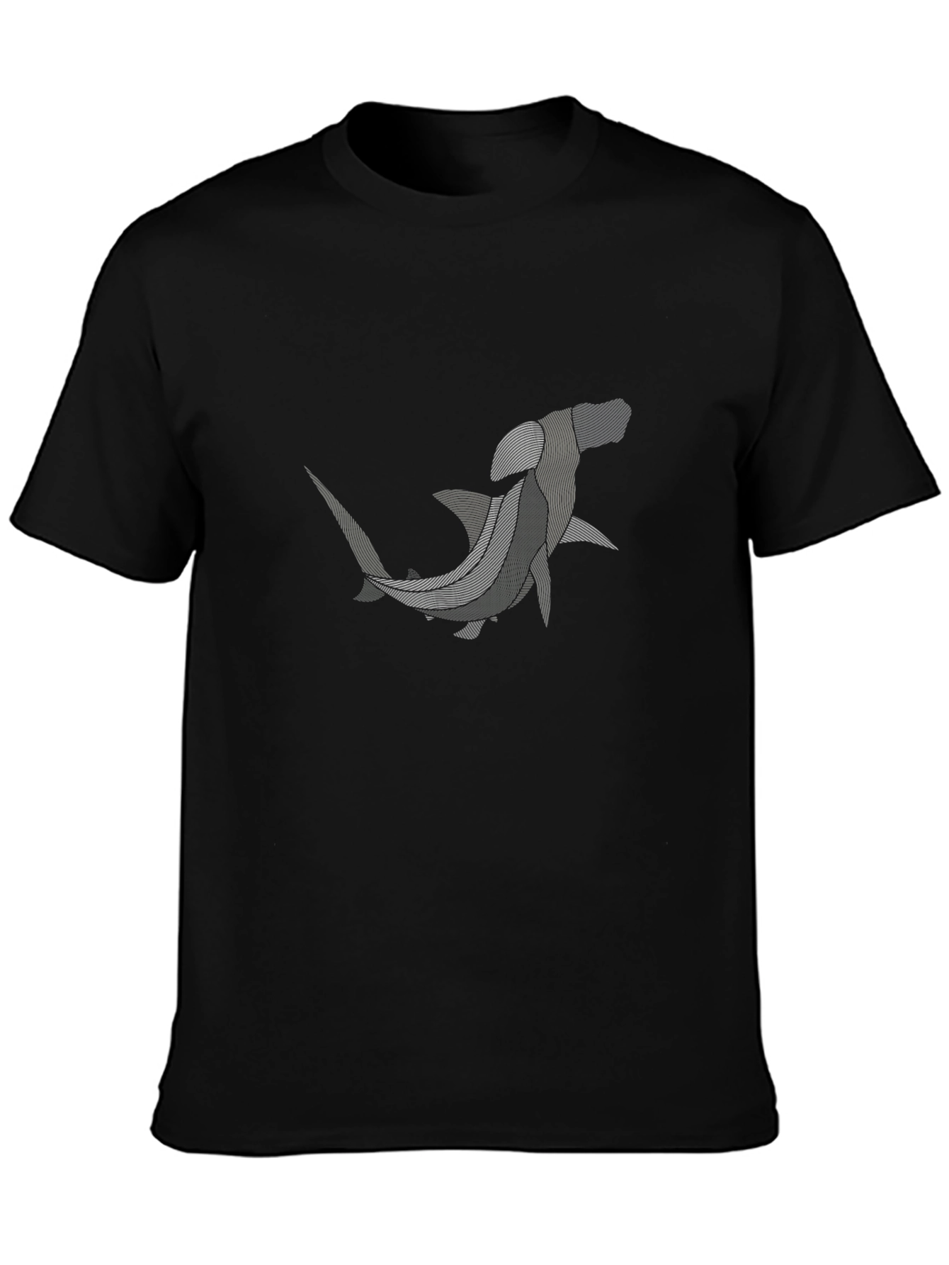 Hammerhead Shark Graphic Tee - Black Cotton T-Shirt