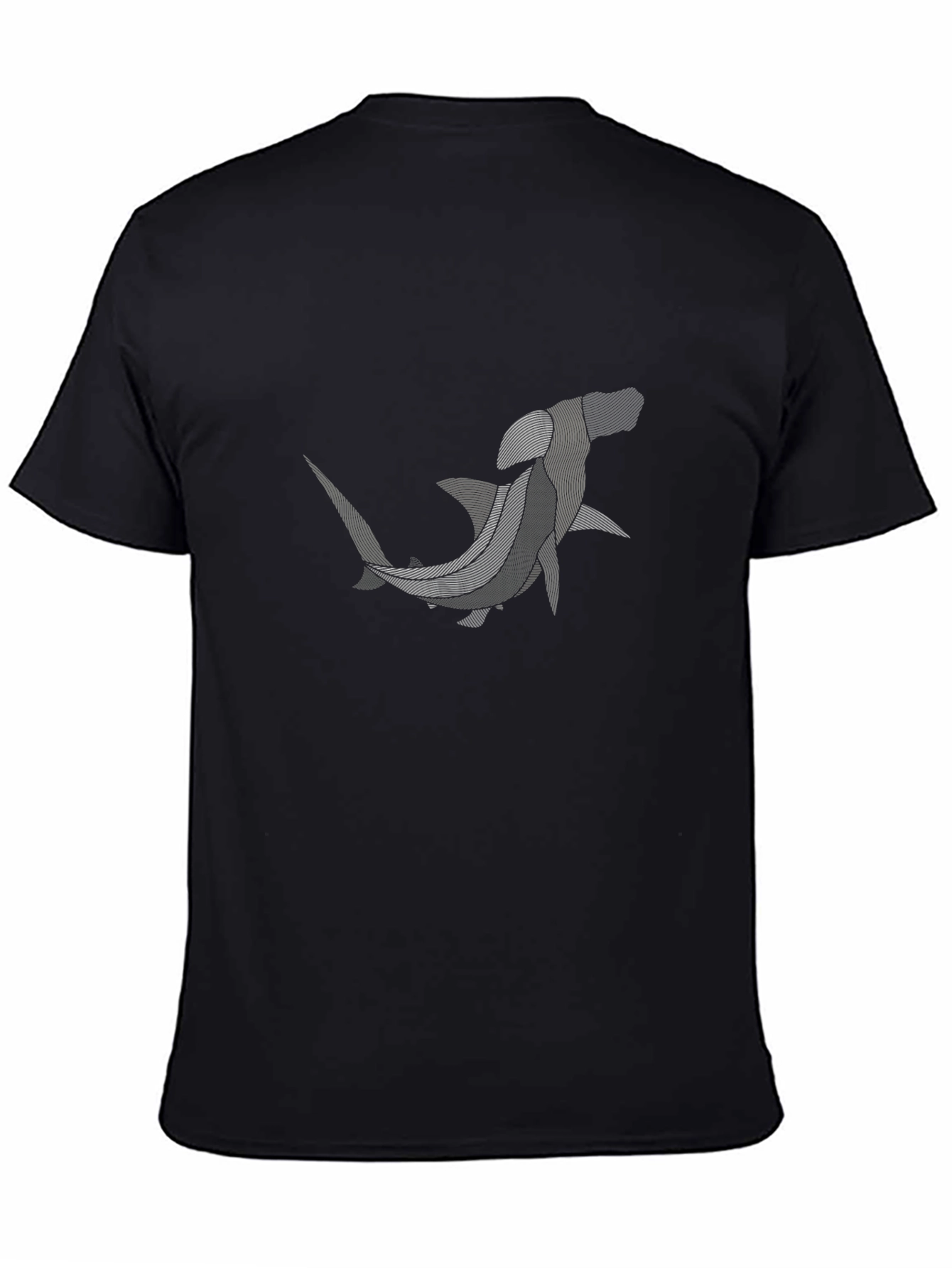 Hammerhead Shark Graphic Tee - Black Cotton T-Shirt