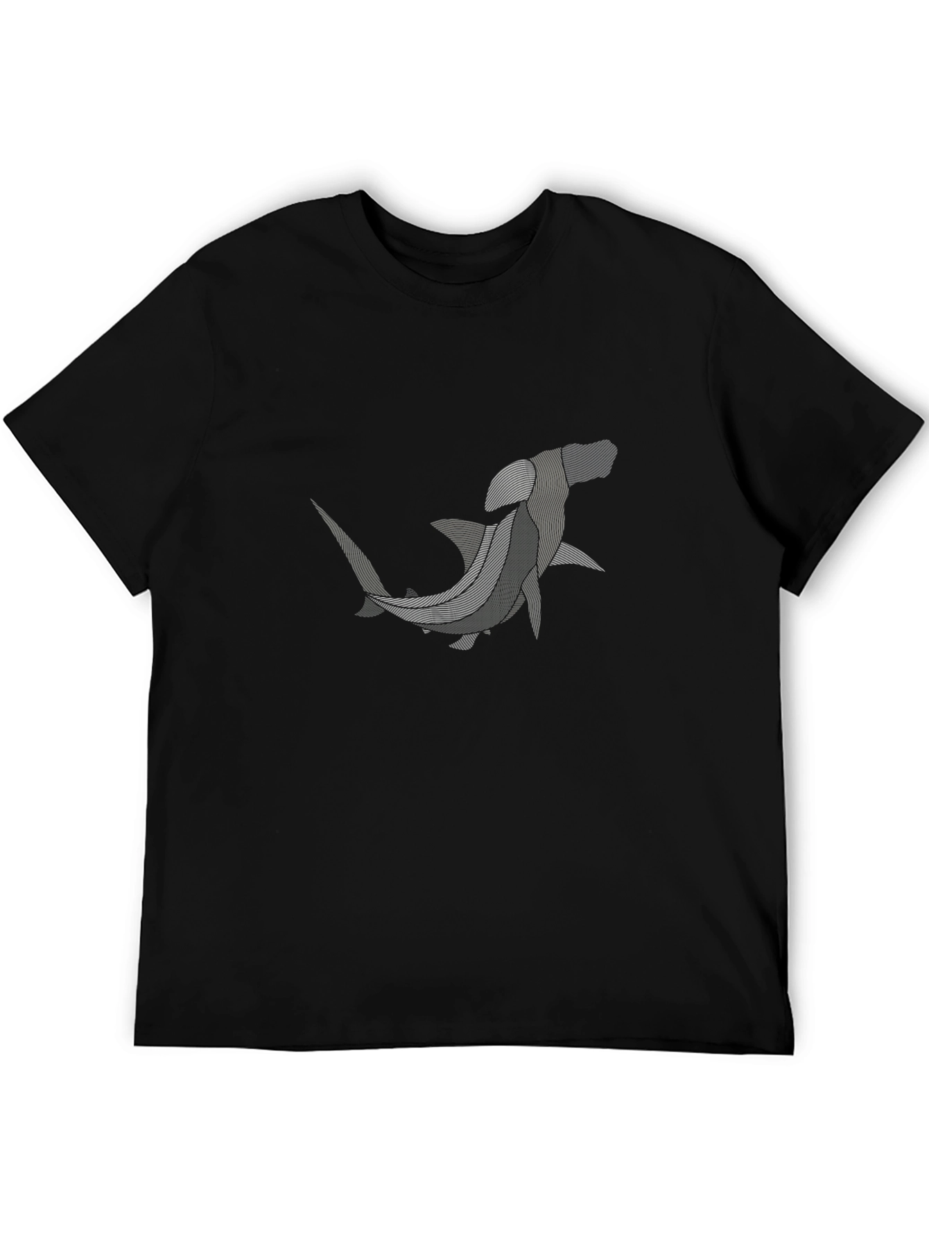 Hammerhead Shark Graphic Tee - Black Cotton T-Shirt
