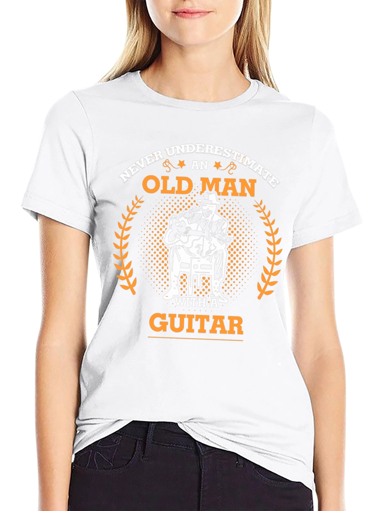 Old Man Guitar T-Shirt - Musician Gift Tee