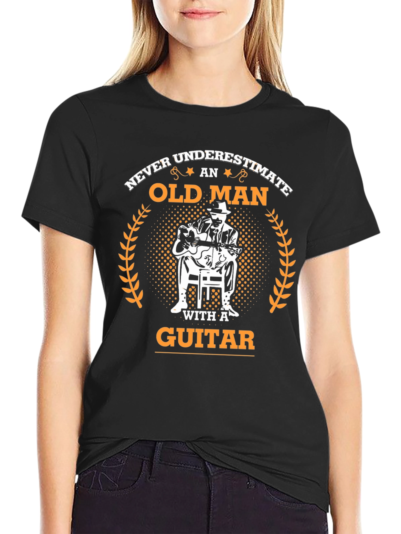 Old Man Guitar T-Shirt - Musician Gift Tee