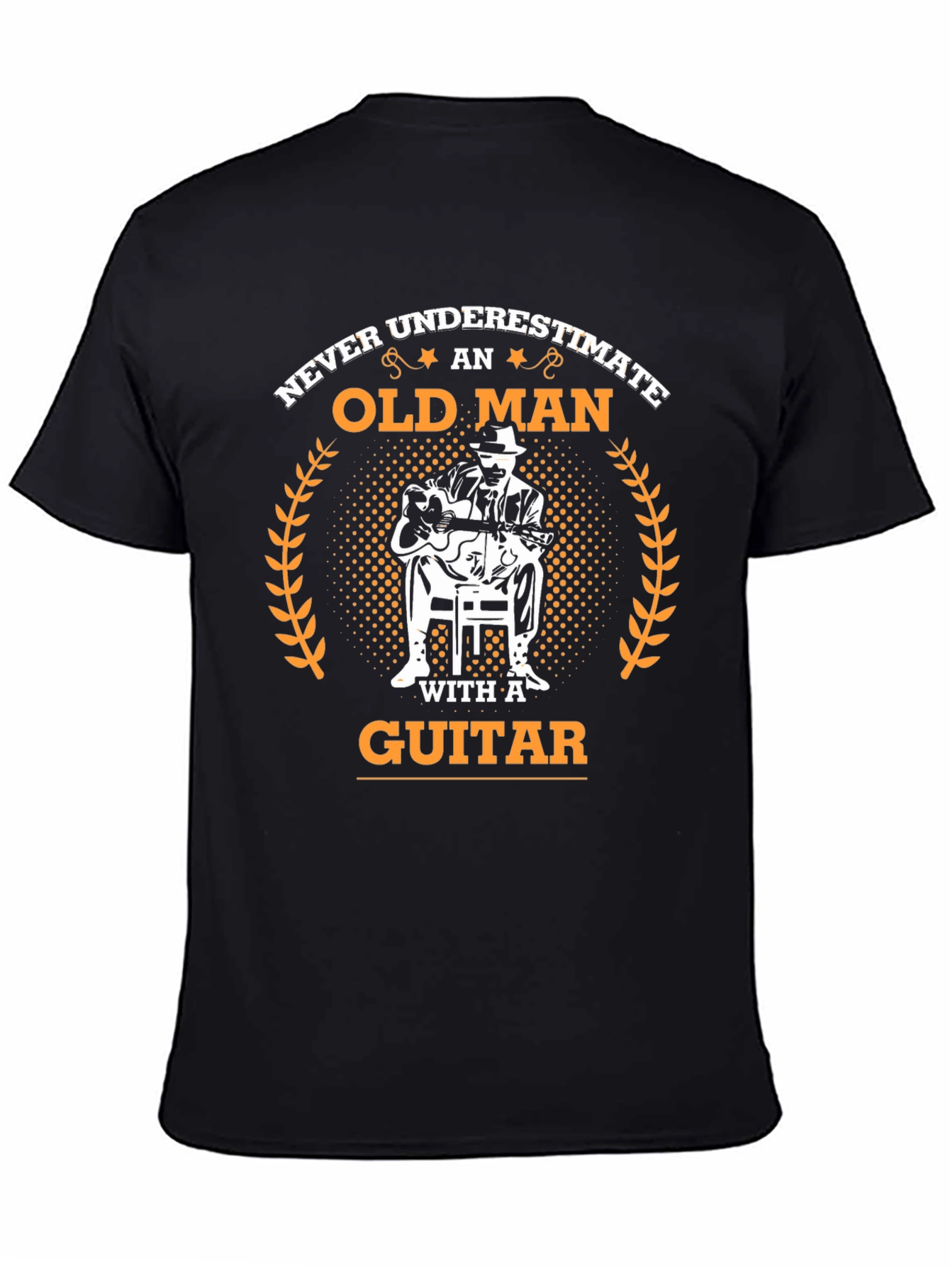 Old Man Guitar T-Shirt - Musician Gift Tee