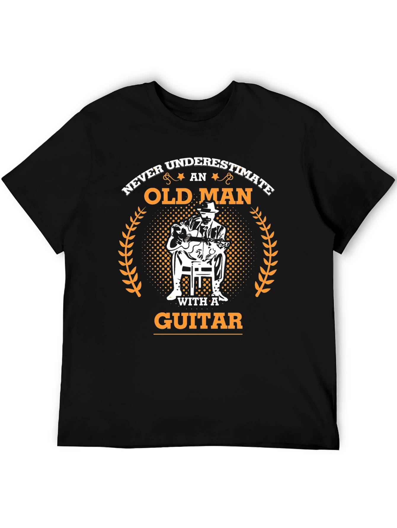 Old Man Guitar T-Shirt - Musician Gift Tee