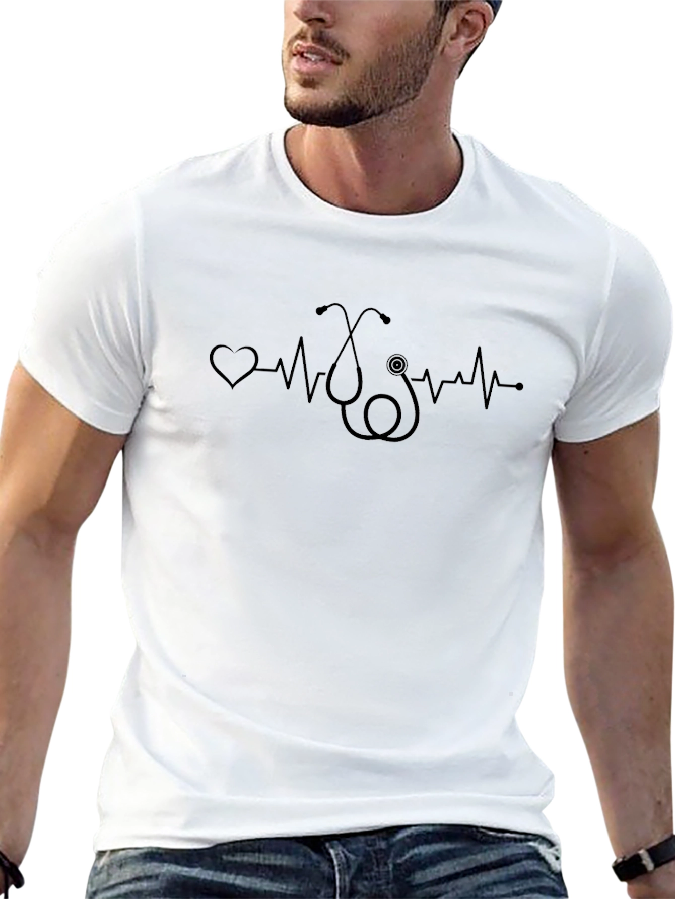 Stethoscope Heartbeat Graphic Tee - Unisex