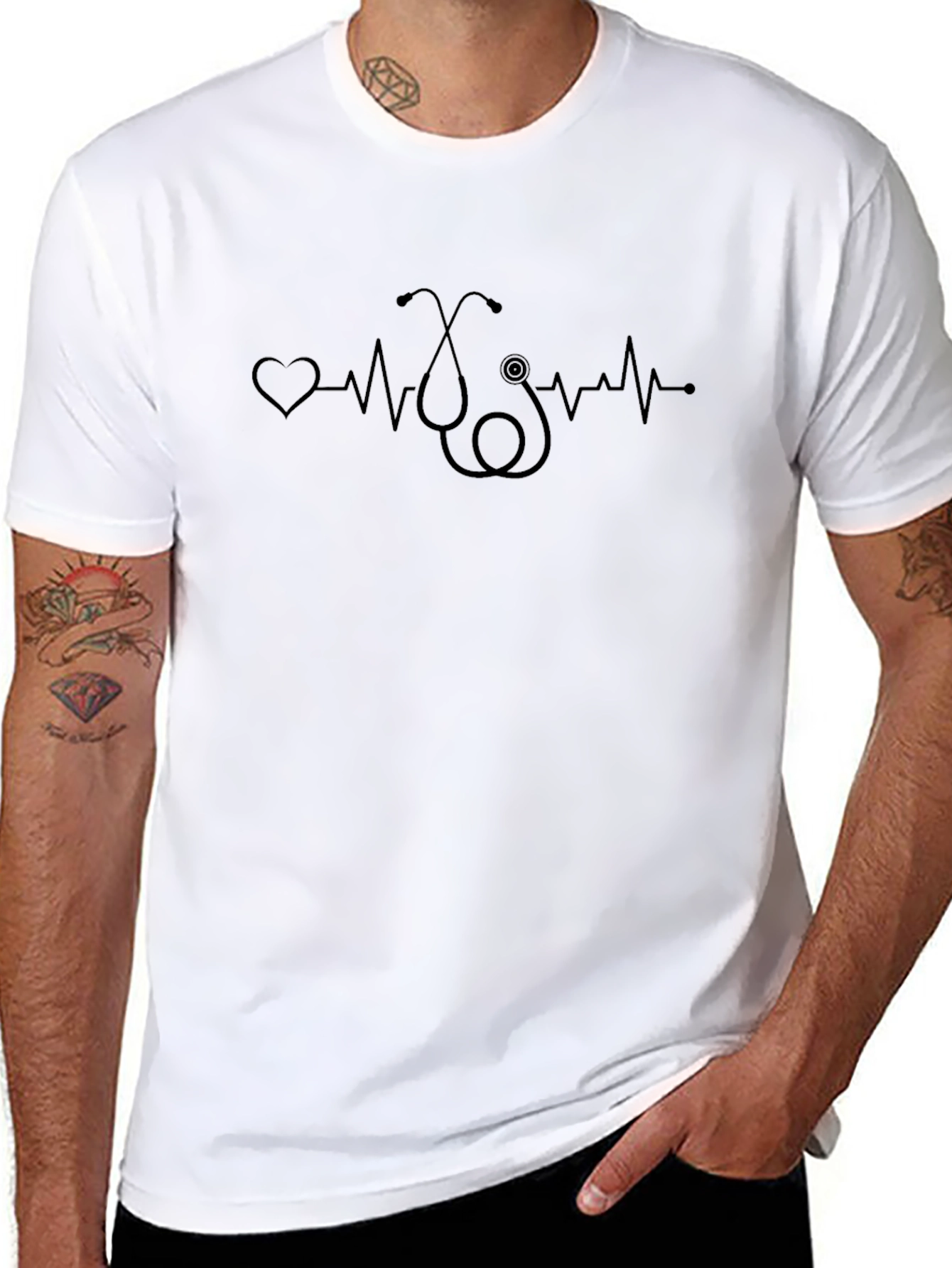 Stethoscope Heartbeat Graphic Tee - Unisex