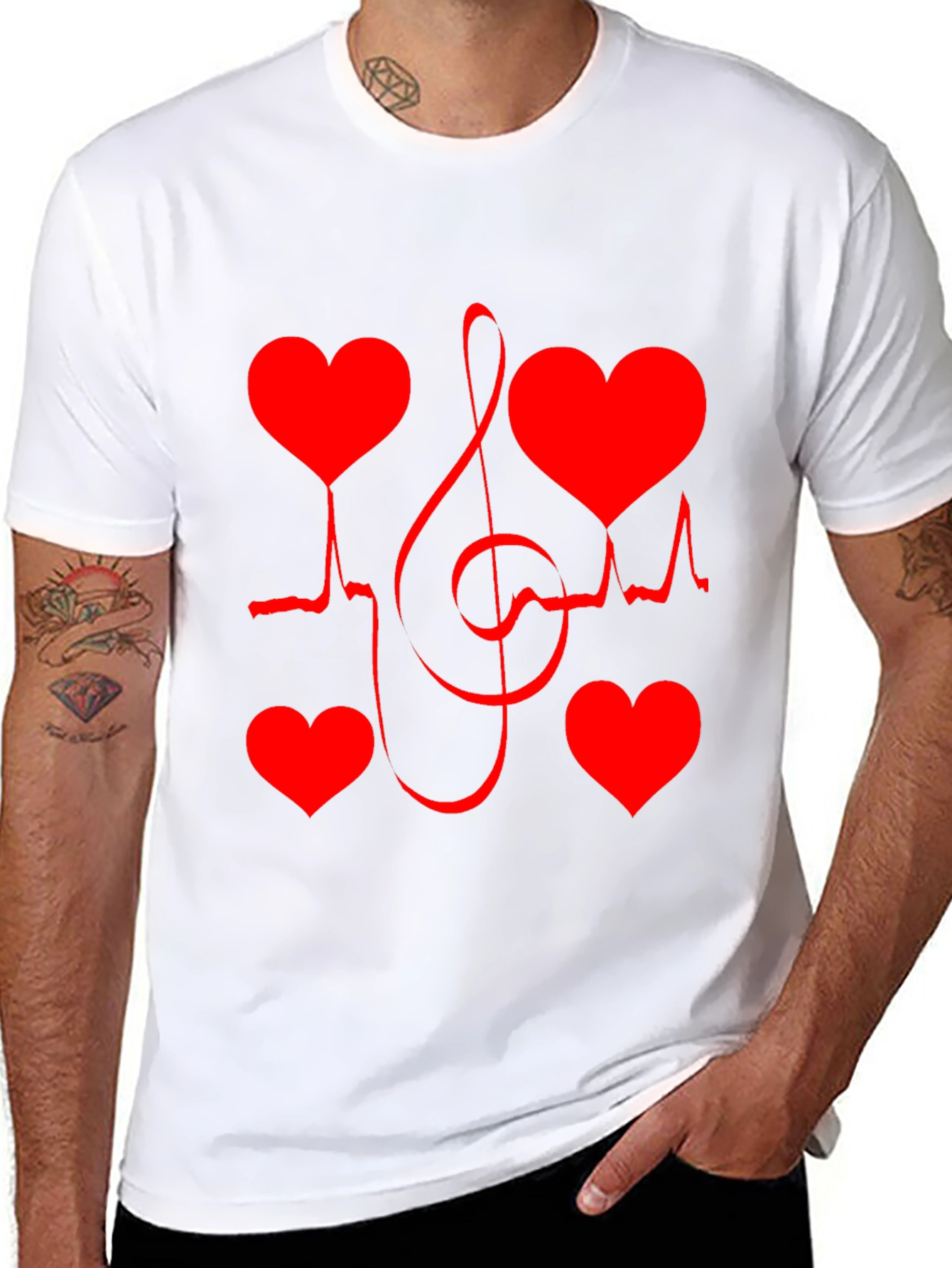 Heartbeat Music Note Graphic Tee